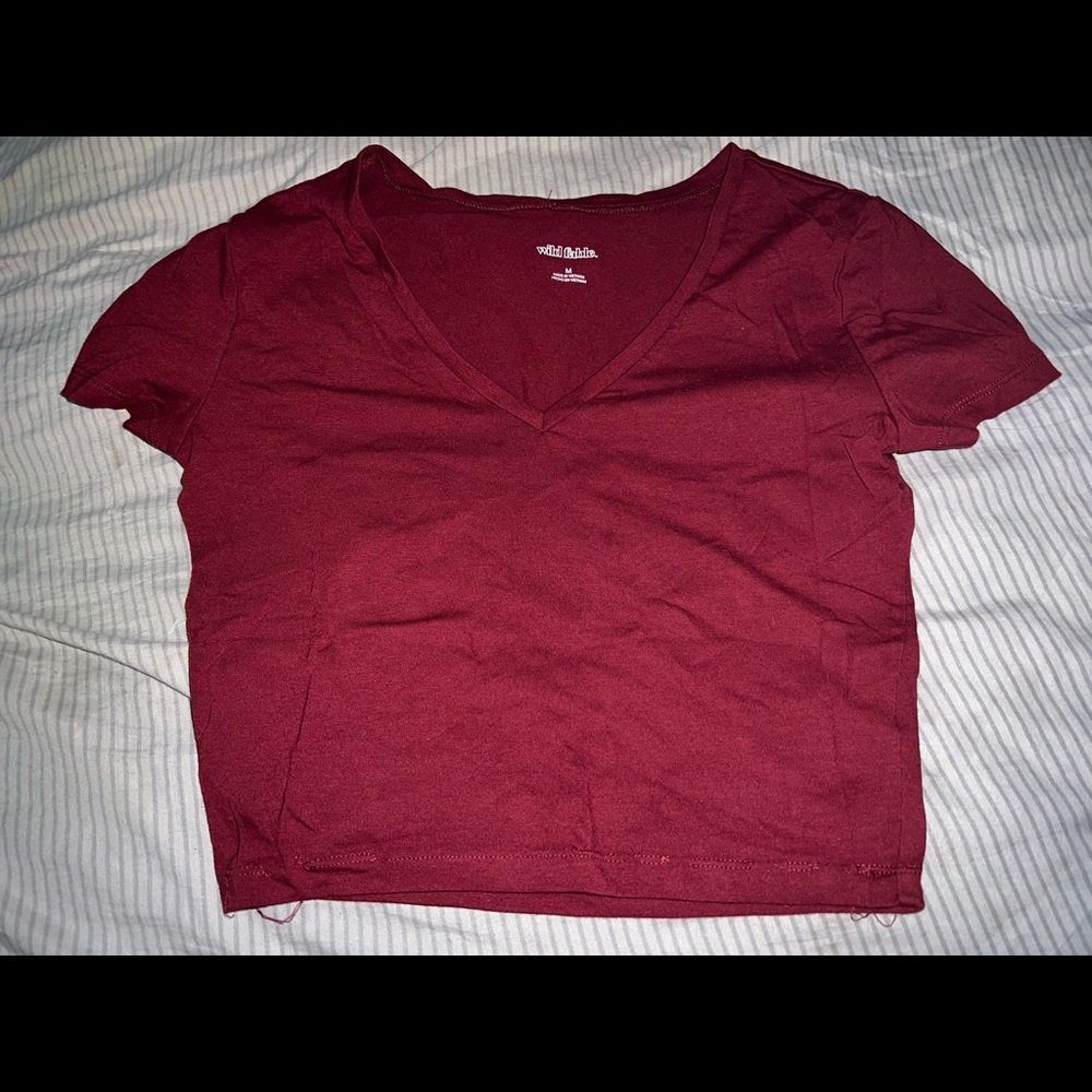 v neck crop top